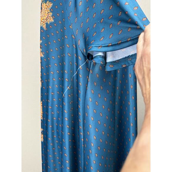 Only Necessities 18/20 Blue Zip Up Floral Paisley House Dress Muu Muu. - Picture 12 of 16